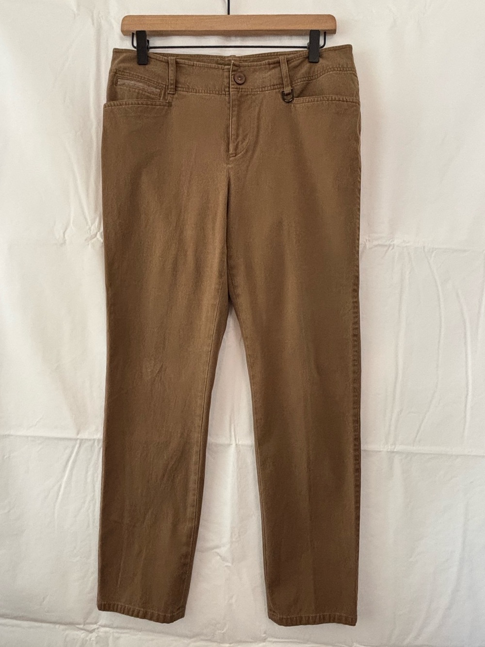 Lauren Ralph Lauren Brown Straight-Leg Twill Pants Size 10